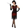 DEGUISEMENT ROBE CHARLESTONNE ROUGE ET NOIR A SEQUIN LUXE TAILLE XXL