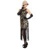 DEGUISEMENT ROBE CHARLESTONNE NOIR ET OR A SEQUIN LUXE TAILLE XXL 