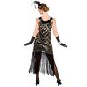 DEGUISEMENT ROBE CHARLESTONNE NOIR ET OR A SEQUIN LUXE TAILLE XXL 