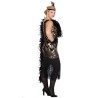 DEGUISEMENT ROBE CHARLESTONNE NOIR ET OR A SEQUIN LUXE TAILLE L-XL 