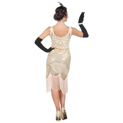 DEGUISEMENT ROBE CHARLESTONNE BEIGE A SEQUIN LUXE TAILLE XXL