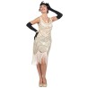 DEGUISEMENT ROBE CHARLESTONNE BEIGE A SEQUIN LUXE TAILLE L-XL