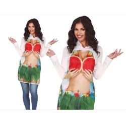 TABLIER HAWAI FEMME PASTEQUES ET PAGNE