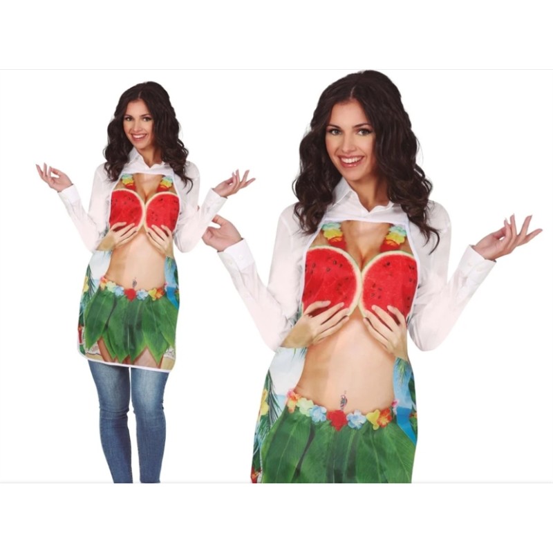 TABLIER HAWAI FEMME PASTEQUES ET PAGNE