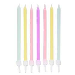 16 BOUGIES PASTEL 14.5 CM 