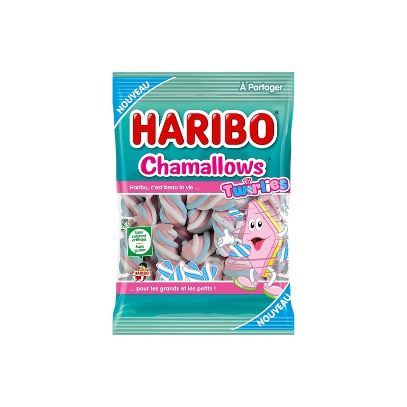 SACHET BONBONS HARIBO CHAMALLOW TWIRLIES 140 G
