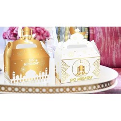 2 BOITES CADEAU EN CARTON EID MUBARAK 21 X 15 X 9 CM 