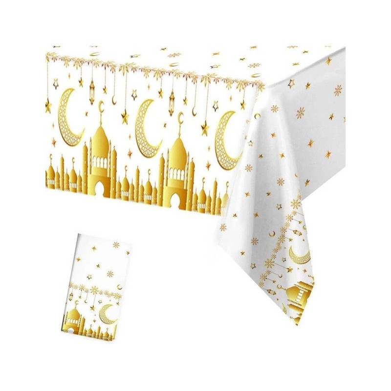 NAPPE PLASTIQUE EID MUBARAK 130 X 220 CM 
