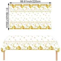 NAPPE PLASTIQUE EID MUBARAK 130 X 220 CM 