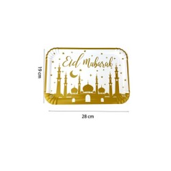 5 PLATEAUX EN CARTON EID MUBARAK 19 X 28 CM 