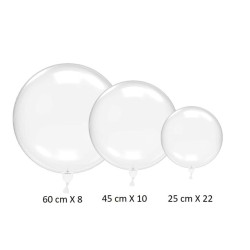 KIT 40 BALLON BUBBLES EN PLASTIQUE TRANSPARENTS