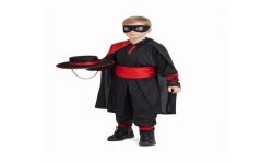 DEGUISEMENT ZORRO ROUGE ET NOIR TAILLE 3/5 ANS