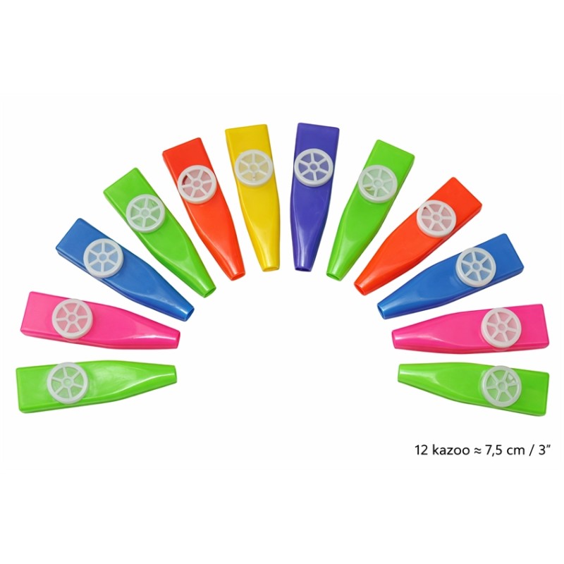 12 SIFFLETS KAZOOS 7.5 CM 