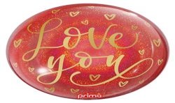 BALLON BULLE LOVE YOU COEURS OR PAILLETTES ROUGE 51 CM 