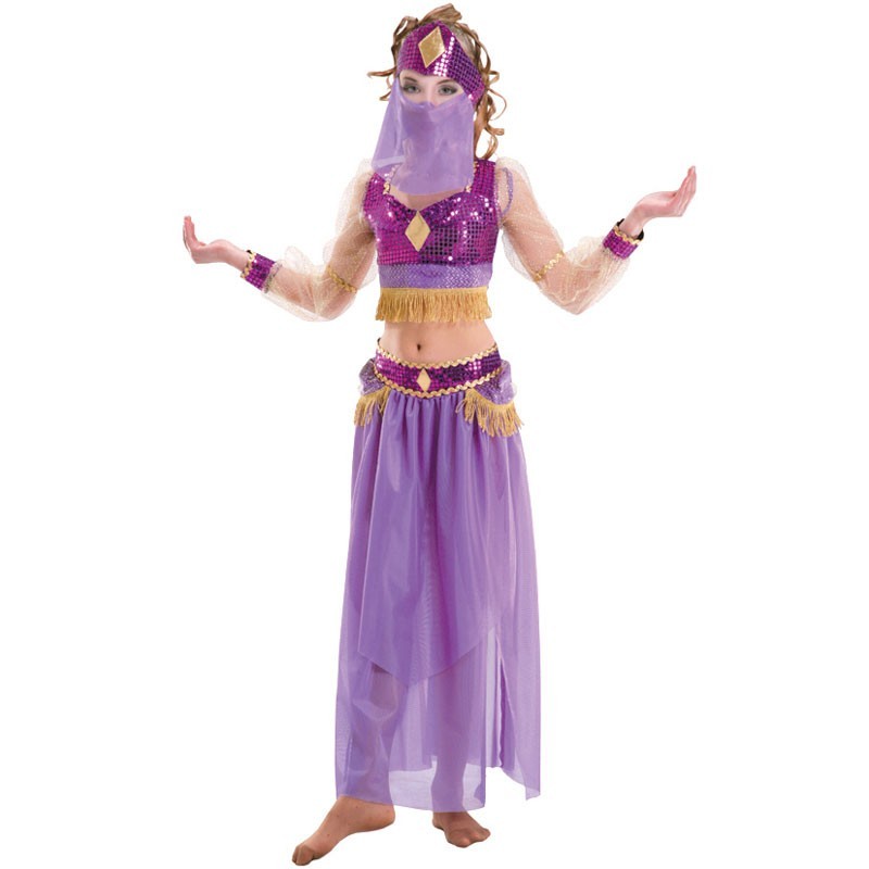 DEGUISEMENT FATIMA VIOLETTE DANSEUSE DU VENTRE ORIENTALE TAILLE 140