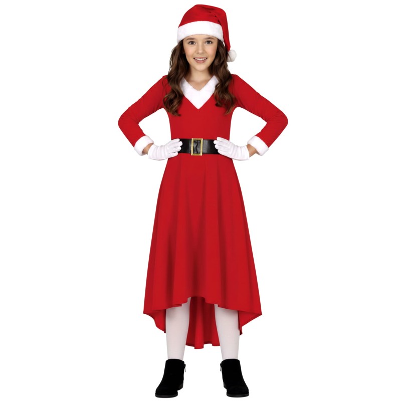 DEGUISEMENT FILLE MERE NOEL ROBE LONGUE TAILLE 10-12 ANS