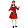 DEGUISEMENT FILLE MERE NOEL ROBE ROUGE+BONNET TAILLE 7-9 ANS