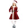 DEGUISEMENT FILLE MERE NOEL ROBE ROUGE DECORATION OR TAILLE 7-9 ANS