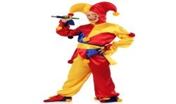 DEGUISEMENT FOU DU ROI JAUNE ROUGE BLEU TAILLE 128