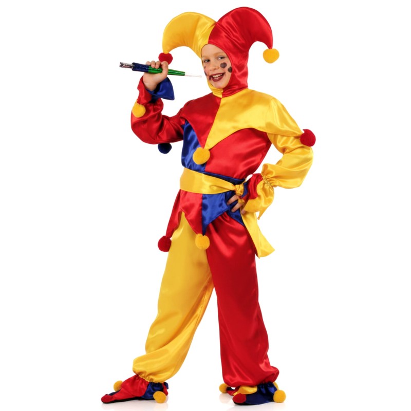 DEGUISEMENT FOU DU ROI JAUNE ROUGE BLEU TAILLE 128