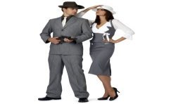 DEGUISEMENT GANGSTER FEMME NOIR ET BLANC TAILLE 38