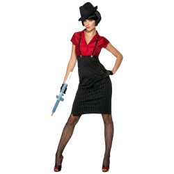 DEGUISEMENT GANGSTER FEMME ROUGE TAILLE S
