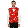 DEGUISEMENT GILET DE NOEL ROUGE SAPIN ET BONHOMME DE NEIGE TAILLE UNIQUE