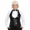 DEGUISEMENT GILET EN PAILLETTES FEMME NOIR TAILLE M/L