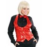 DEGUISEMENT GILET EN PAILLETTES FEMME ROUGE TAILLE M/L
