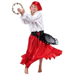 DEGUISEMENT GITANE BLANC ROUGE TAILLE 6 ANS