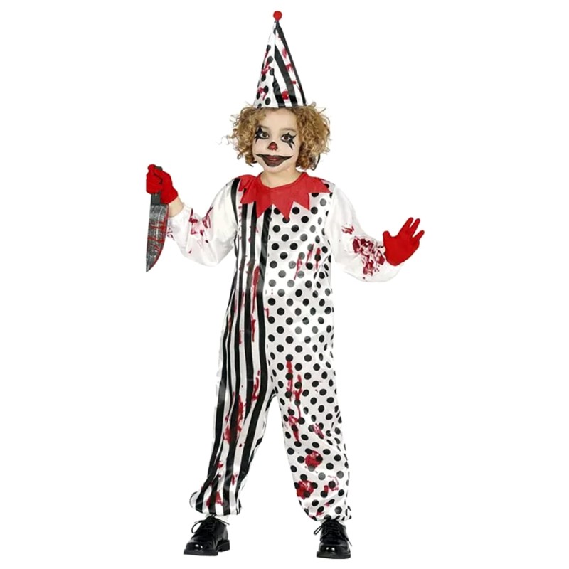 DEGUISEMENT HALLOWEEN ENFANT CLOWN BLANC TAILLE 10-12 ANS 