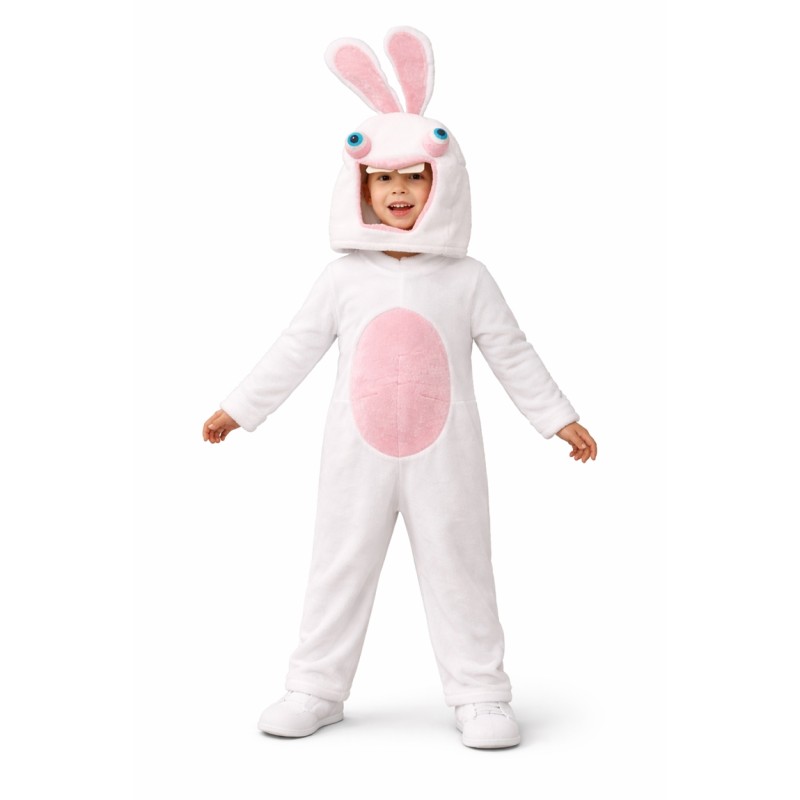 DEGUISEMENT LAPIN BLANC COMBI + CAPUCHE TAILLE 5-7 ANS