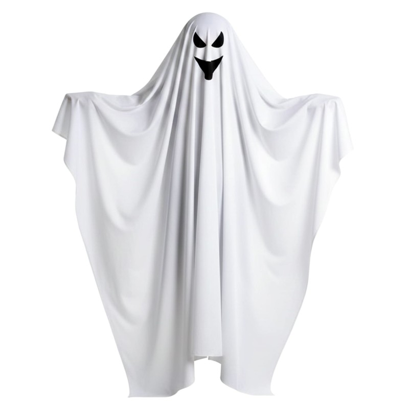 DEGUISEMENT HALLOWEEN FANTOME BLANC PHOSPHORESCENT ENFANT TAILLE UNIQUE