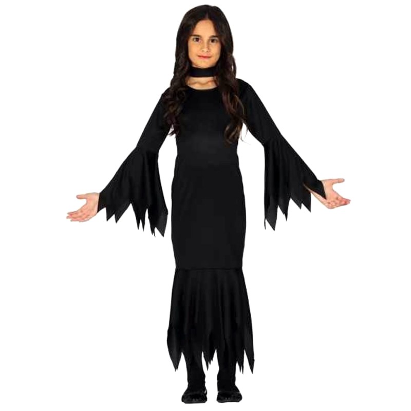 DEGUISEMENT HALLOWEEN SORCIERE VAMPIRE NOIR TAILLE 7-9 ANS 