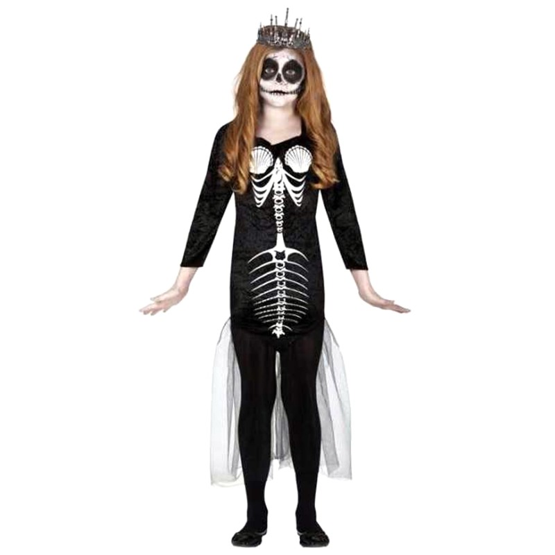 DEGUISEMENT HALLOWEEN SQUELETTE FILLE SIRENE AVEC TULLE TAILLE 10-12 ANS 