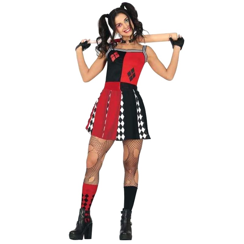 DEGUISEMENT HARLEQUINE CHEERLEADER TAILLE L