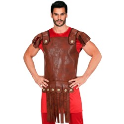 ARMURE DE ROMAIN OU CENTURION PLASTRON SIMILI CUIR MARRON TAILLE UNIQUE