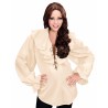 CHEMISE BEIGE A JABOT PIRATE OU RENAISSANCE FEMME TAILLE M