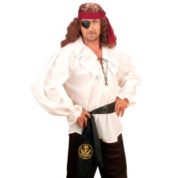 CHEMISE BLANCHE A JABOT PIRATE OU RENAISSANCE HOMME TAILLE M-L