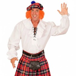CHEMISE BLANCHE A JABOT PIRATE OU RENAISSANCE HOMME TAILLE M-L