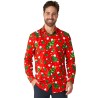 CHEMISE DE NOEL ADULTE ROUGE ETOILE ET SAPIN TAILLE M