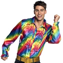 CHEMISE DISCO ARC-EN-CIEL TAILLE XL