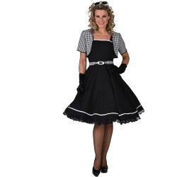 DEGUISEMENT FEMME ROBE JACKIE 50'S NOIR ET BLANC TAILLE S