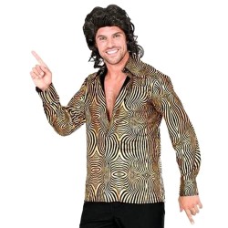 CHEMISE DISCO WAVES OR ET NOIR TAILLE L-XL