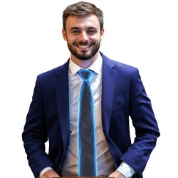 CRAVATE AVEC LED BLEU 