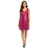DEGUISEMENT ROBE DISCO SEQUIN OU PAILLETTE ROSE FUSCHIA TAILLE 40-42