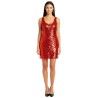DEGUISEMENT ROBE PAILLETTE OU SEQUINS DISCO ROUGE TAILLE 38