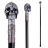 CANNE METALLIQUE TETE DE MORT ARGENT 92 CM 