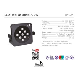 SPOT LED FLAT PAR LUMIERE RGB 