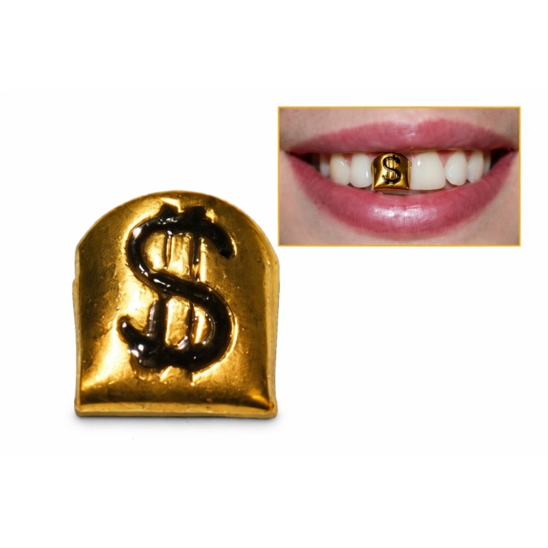 DENT AVEC SIGNE DE DOLLAR EN OR 